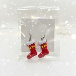 Festive Red Stocking Earrings
